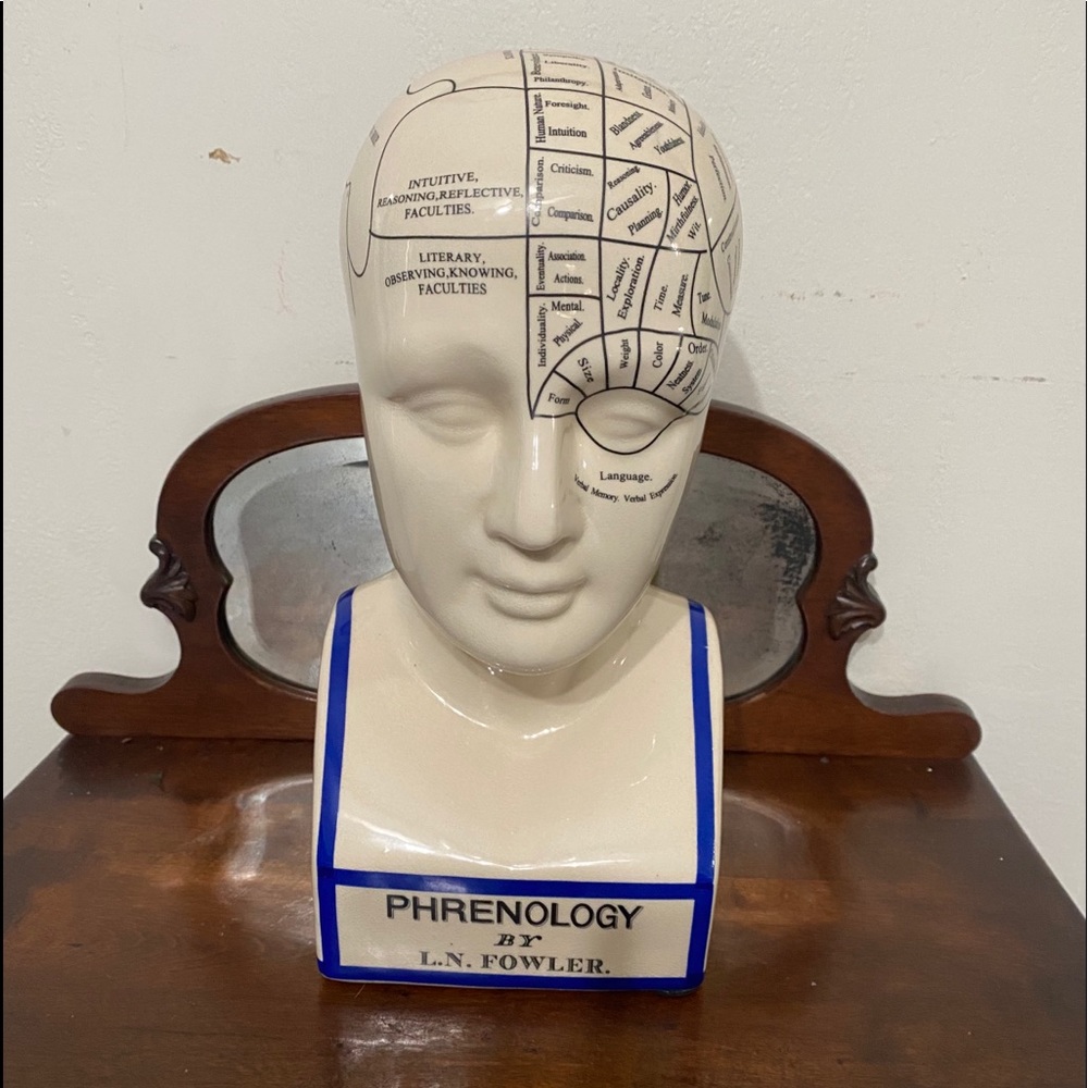 Phrenology by L. N. Fowler porcelain head